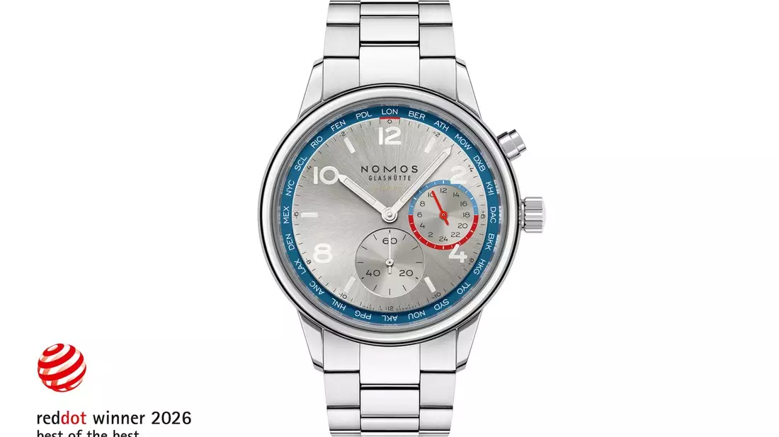 Flachste mechanische Weltzeituhr gewinnt Red Dot: Best of the Best 2026 / NOMOS Glashütte erzielt 94 von 100 Punkten. - Bild: presseportal.de