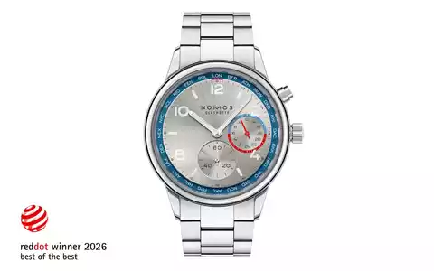 Flachste mechanische Weltzeituhr gewinnt Red Dot: Best of the Best 2026 / NOMOS Glashütte erzielt 94 von 100 Punkten. - Foto: presseportal.de