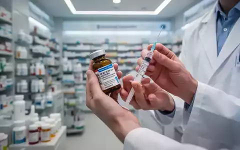 Hände eines Apothekers, die sorgfältig eine Medikamentenflasche und eine Spritze handhaben, im Hintergrund eine moderne Apotheke. - Foto: über boerse-global.de