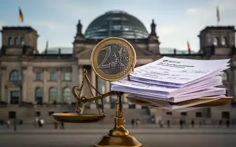 Eine Waage, die ein deutsches 1-Euro-Stück mit einem Stapel medizinischer Rechnungen oder Rezepte auf der anderen Seite zeigt. - Foto: über boerse-global.de