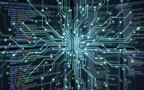 Stilisierte Darstellung eines KI-Agenten mit leuchtenden neuronalen Netzwerkmustern vor unscharfem Bildschirmcode-Hintergrund. - Foto: über boerse-global.de