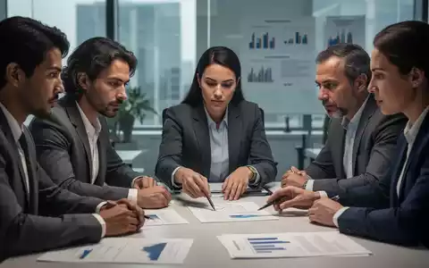 Eine Gruppe von Menschen in einem modernen Büro diskutiert ernsthaft um einen Tisch, wobei eine Person auf ein Dokument zeigt. - Foto: über boerse-global.de