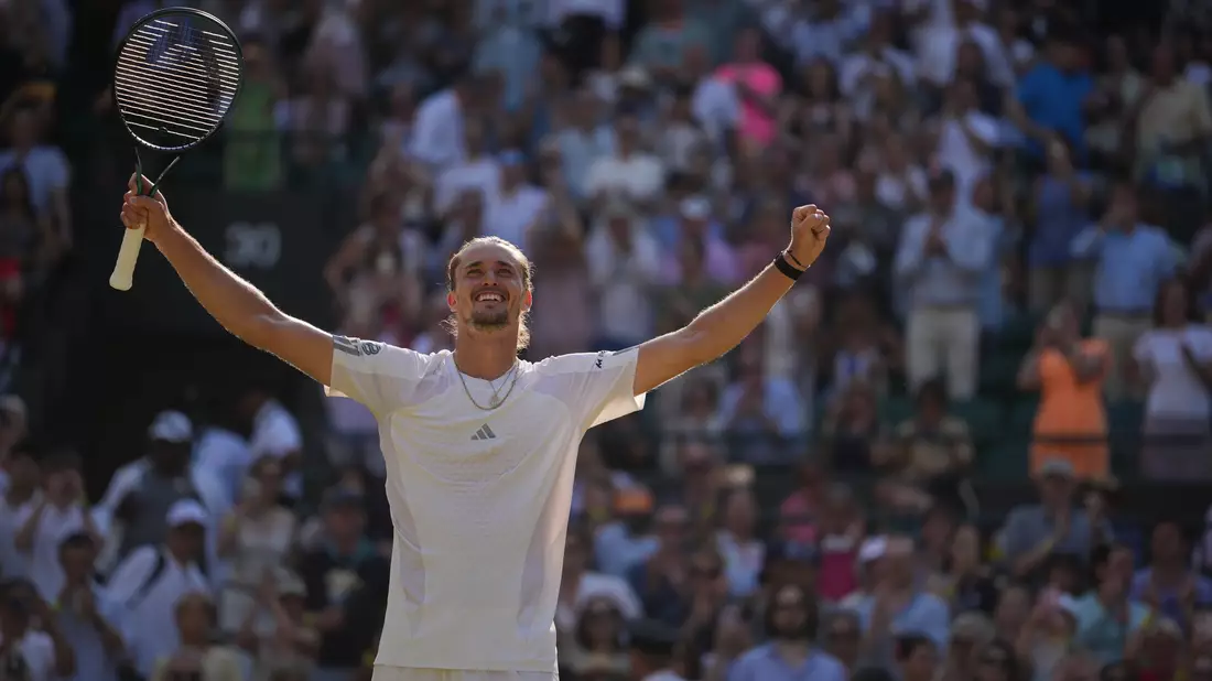 Große Freude bei Alexander Zverev über seinen erstmaligen Halbfinaleinzug in Wimbledon. - Bild: Kin Cheung/AP/dpa