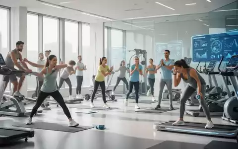 Menschen trainieren in einem modernen Fitnessstudio, das Gesundheit und Prävention vereint, mit Fokus auf digitale Gesundheitsdaten. - Foto: über boerse-global.de