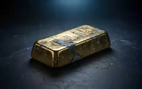 Ein einzelner Goldbarren, leicht angelaufen, auf dunklem Untergrund, von kühlem Licht beleuchtet. - Foto: über boerse-global.de
