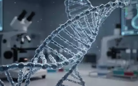 Nahaufnahme eines leuchtenden DNA-Doppelhelix-Modells in einem unscharfen Laborhintergrund, das Genetik und medizinische Forschung symbolisiert. - Foto: über boerse-global.de