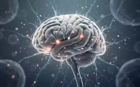 Ein stilisiertes menschliches Gehirn mit leuchtenden neuronalen Pfaden, umgeben von ruhigen, abstrakten visuellen Elementen und Lichtpartikeln. - Foto: über boerse-global.de