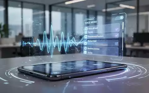 Smartphone-Bildschirm mit Sprachmemo-Wellenform und digitaler To-do-Liste, die KI-Konvertierung darstellt. - Foto: über boerse-global.de