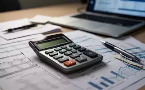 Ein Taschenrechner liegt auf einem Schreibtisch, umgeben von Finanzdokumenten, einem Stift und einem Laptop im Hintergrund. - Foto: über boerse-global.de