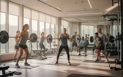 Ein modernes Fitnessstudio mit trainierenden Menschen, das die wirtschaftliche Bedeutung der Gesundheitsbranche symbolisiert. - Foto: über boerse-global.de