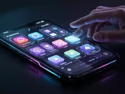 Nahaufnahme eines Smartphone-Bildschirms mit stark angepasster Oberfläche, bunten App-Symbolen und Widgets. - Foto: über boerse-global.de