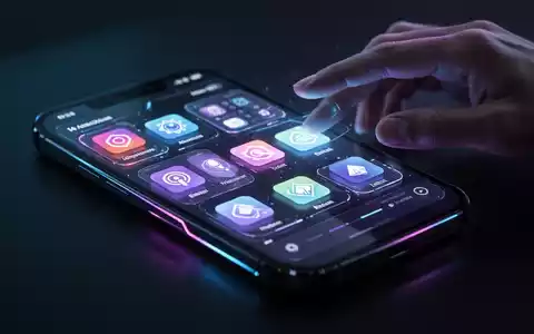 Nahaufnahme eines Smartphone-Bildschirms mit stark angepasster Oberfläche, bunten App-Symbolen und Widgets. - Foto: über boerse-global.de