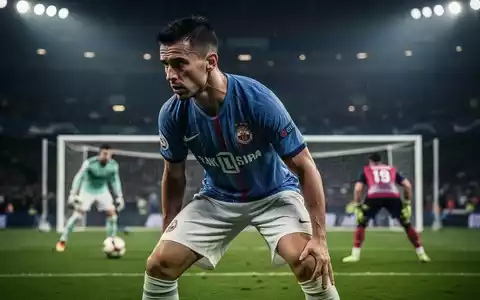 Ein Fußballspieler konzentriert sich vor einem Elfmeter in einem Stadion, mit einem unscharfen Torwart im Hintergrund. - Foto: über boerse-global.de