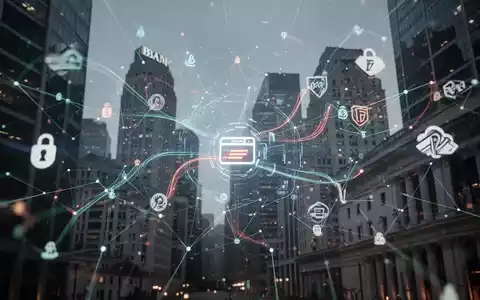 Abstrakte Visualisierung vernetzter digitaler Finanznetzwerke, Übernahme eines Debitnetzwerks durch Großbanken. - Foto: über boerse-global.de