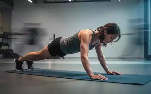 Eine Person in perfekter Plank-Position in einem modernen Fitnessstudio, die Kraft und Schmerzlinderung symbolisiert. - Foto: über boerse-global.de