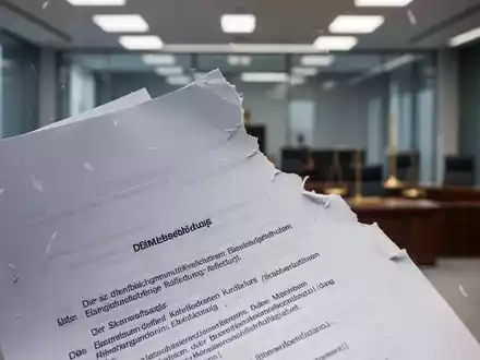 Ein teilweise geschreddertes Rechtsdokument, das die Komplexität und mögliche Fehler in rechtlichen Verfahren symbolisiert. - Foto: über boerse-global.de