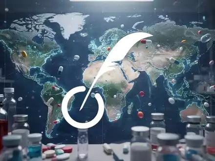 Abstrakte Darstellung der globalen pharmazeutischen Verteilung und medizinischen Innovation mit einem Gefühl von vorsichtigem Optimismus. - Foto: über boerse-global.de