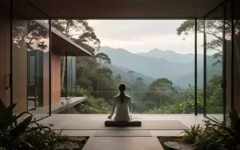 Eine ruhige, moderne Retreat-Anlage inmitten einer grünen Naturlandschaft, die Ruhe und Erholung ausstrahlt. - Foto: über boerse-global.de