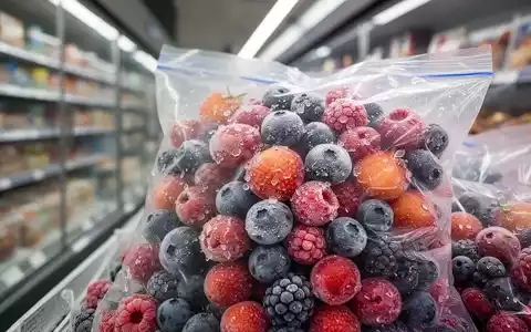 Nahaufnahme einer Tüte mit gefrorenen Beeren in einem Supermarkt-Gefrierregal, die die Frische und Qualität der Produkte unterstreicht. - Foto: über boerse-global.de