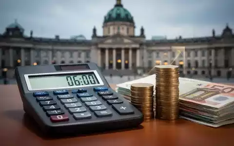 Ein Taschenrechner zeigt steigende Zahlen, daneben ein Stapel Euro-Münzen und -Banknoten, die steigende Steuern symbolisieren. - Foto: über boerse-global.de