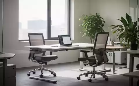 Ein modernes, minimalistisches Büro mit flexiblen Möbeln, einem Laptop auf einem Schreibtisch und einem Bürostuhl. - Foto: über boerse-global.de
