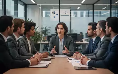 Eine Gruppe von Fachleuten in einem modernen Büro nimmt an einer Diskussion teil, die Teamarbeit und Kommunikation betont. - Foto: über boerse-global.de