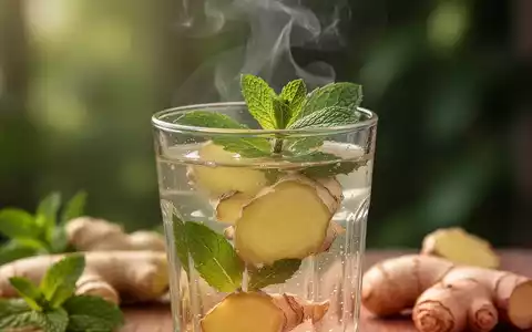 Ein Glas Ingwerwasser mit Ingwerscheiben und Minze, das die Vorteile für Verdauung und Gesundheit symbolisiert. - Foto: über boerse-global.de