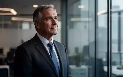 Ein nachdenklicher, erfahrener Geschäftsmann über 50 steht in einem modernen Büro und blickt aus dem Fenster. - Foto: über boerse-global.de
