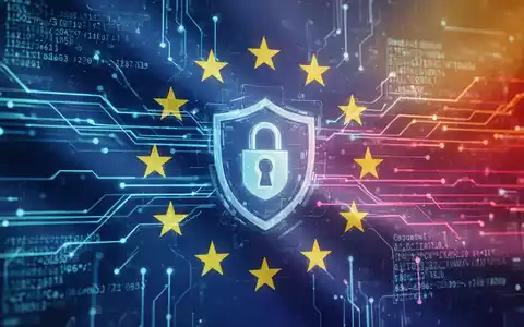 Digitale Identitäts-Wallet-Oberfläche mit sicheren Datenströmen und EU-Flaggenfarben, symbolisiert digitale Identität und Vertrauen. - Foto: über boerse-global.de