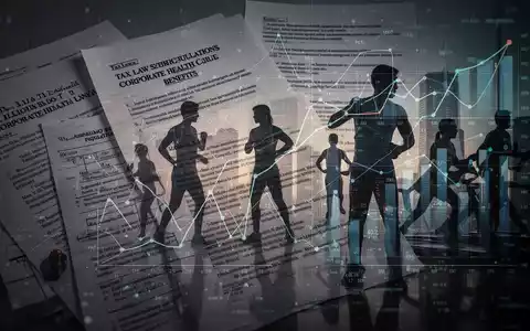 Abstrakte Darstellung von Gesetzestexten und Finanzdokumenten, die sich mit Silhouetten von Menschen bei Fitnessaktivitäten überschneiden. Symbolisiert Steuerrecht und Firmenfitness. - Foto: über boerse-global.de