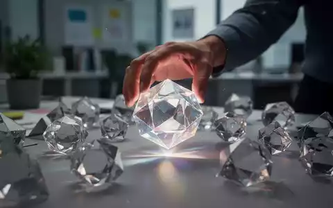 Eine Hand greift nach einem leuchtenden, facettierten Objekt inmitten vieler anderer, weniger strahlender Objekte, die Ablenkungen symbolisieren. - Foto: über boerse-global.de