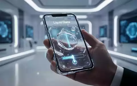 Eine Hand hält ein futuristisches Smartphone, dessen Bildschirm eine Benutzeroberfläche mit einem Transparenzregler anzeigt. - Foto: über boerse-global.de