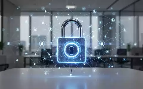 Digitales Vorhängeschloss-Symbol über einem Netzwerk leuchtender Datenpunkte, das Datensicherheit und Benachrichtigung bei Sicherheitsverletzungen symbolisiert. - Foto: über boerse-global.de
