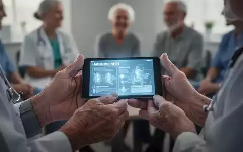 Hände halten ein leuchtendes Tablet mit medizinischen Informationen, im Hintergrund unscharf eine medizinische Fachkraft. - Foto: über boerse-global.de