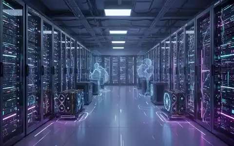Zukunftsfähiges Rechenzentrum mit leuchtenden Serverracks, Supercomputern und leistungsstarken GPUs, Symbol für KI- und Cloud-Infrastruktur. - Foto: über boerse-global.de