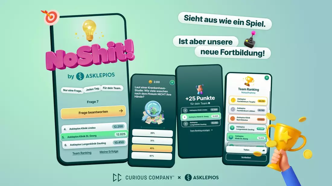 No Shit! Asklepios und Curious Company entwickeln Mobile Game für schnelle Lerneinheiten im Klinikalltag - Bild: presseportal.de