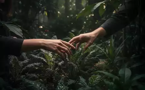 Eine Hand berührt sanft Pflanzen in einem abgedunkelten botanischen Garten. Der Fokus liegt auf haptischen und olfaktorischen Erfahrungen. - Foto: über boerse-global.de