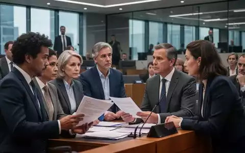 Eine Gruppe von Fachleuten und Politikern diskutiert in einem modernen Büro oder Parlament über Dokumente, was Reformen im Arbeits- und Sozialrecht widerspiegelt. - Foto: über boerse-global.de