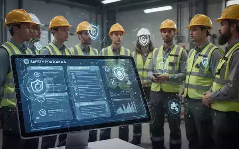 Eine digitale Schnittstelle zeigt Sicherheitsprotokolle und Risikobewertungen, mit Hologrammen von Datenfluss und Cybersicherheitssymbolen. - Foto: über boerse-global.de