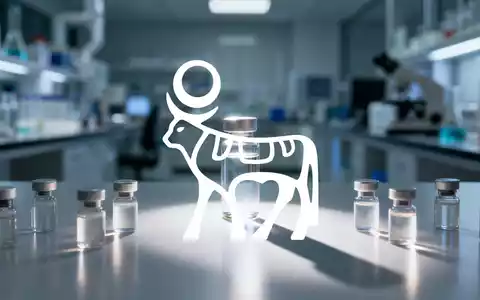 Ein großes, beleuchtetes Reagenzglas dominiert mehrere kleinere, weniger beleuchtete Reagenzgläser in einem modernen Pharmalabor. - Foto: über boerse-global.de
