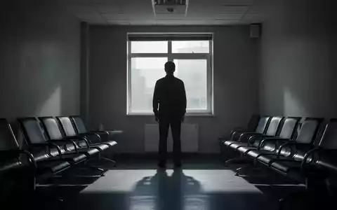 Eine einsame, silhouettierte Person steht in einem schwach beleuchteten, leeren Wartezimmer und blickt aus einem Fenster. - Foto: über boerse-global.de
