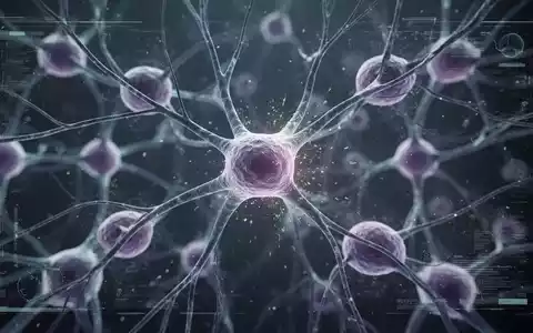 Abstrakte Darstellung von Neuronen und Gehirnzellen, wobei einige Zellen eine subtile, leuchtende Störung zeigen, die Zelltodmechanismen andeutet. - Foto: über boerse-global.de