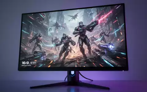 Nahaufnahme eines modernen Gaming-Monitors mit bunten, schnellen Grafiken, der hochtechnologischen Bildschirm und schlankes Design zeigt. - Foto: über boerse-global.de