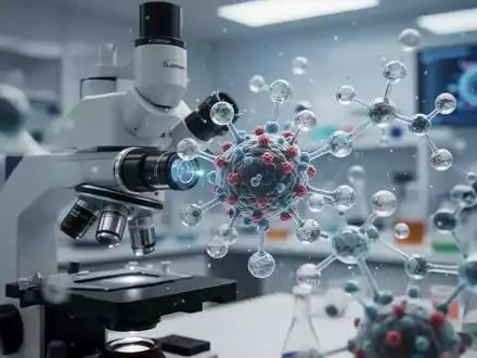 Nahaufnahme einer stilisierten Darstellung von IL-1-Zytokin-Molekülen oder einer ähnlichen Biomolekülstruktur in einem Laborumfeld. - Foto: über boerse-global.de