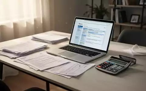 Ein moderner Homeoffice-Arbeitsplatz mit Laptop, Dokumenten und Taschenrechner, symbolisiert die digitale Steuererklärung und Homeoffice-Kosten. - Foto: über boerse-global.de