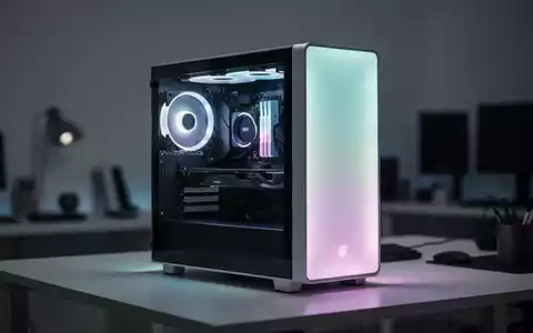Ein modernes PC-Gehäuse mit sanfter LED-Beleuchtung auf einem minimalistischen Schreibtisch, das Produktivität und Wohlbefinden symbolisiert. - Foto: über boerse-global.de