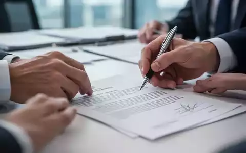 Hände unterschreiben ein Dokument auf einem Schreibtisch, umgeben von offiziellen Papieren und einem Stift, symbolisieren neue Arbeitsmarktreformen. - Foto: über boerse-global.de