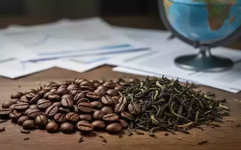 Kaffee- und Teeblätter auf einer Holzoberfläche mit verschwommenen Dokumenten im Hintergrund, die EU-Richtlinien symbolisieren. - Foto: über boerse-global.de