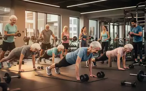 Eine Gruppe von Menschen unterschiedlichen Alters trainiert in einem modernen Fitnessstudio, um die Gesundheit und Krankheitsprävention zu fördern. - Foto: über boerse-global.de