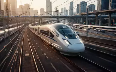 Ein moderner Hochgeschwindigkeitszug fährt durch eine städtische Landschaft, umgeben von weiterer Verkehrsinfrastruktur. - Foto: über boerse-global.de